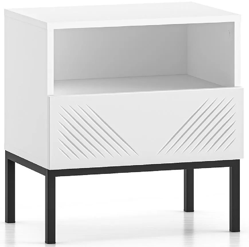 Nočný stolík Clearing 05 biela/čierna