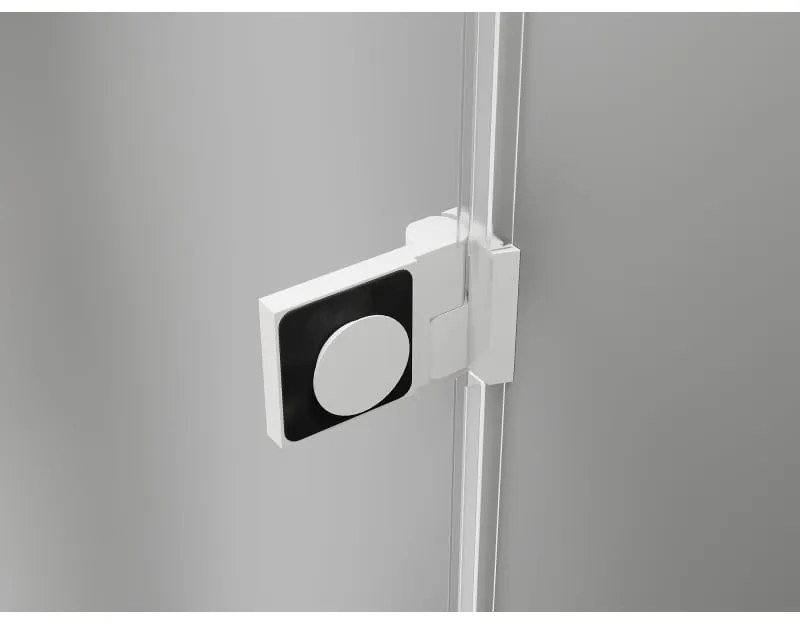 Mexen Lunar-B, výklopný sprchový kút ľavý 80 x 70 cm, 8mm číre sklo, biely profil, 832-080-070-20-00-L