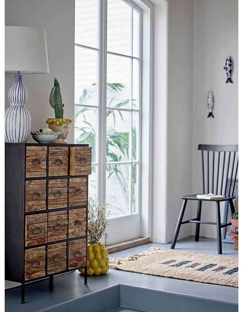 Čierno-hnedá kovová komoda 60,5x92x33,5 cm Matteo – Bloomingville