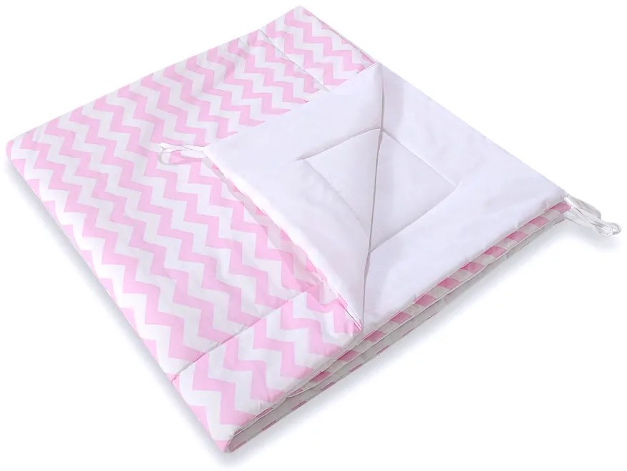 Bobono Stan Teepee pre deti + podložka na hranie + dekoratívne pierka - Chevron pink
