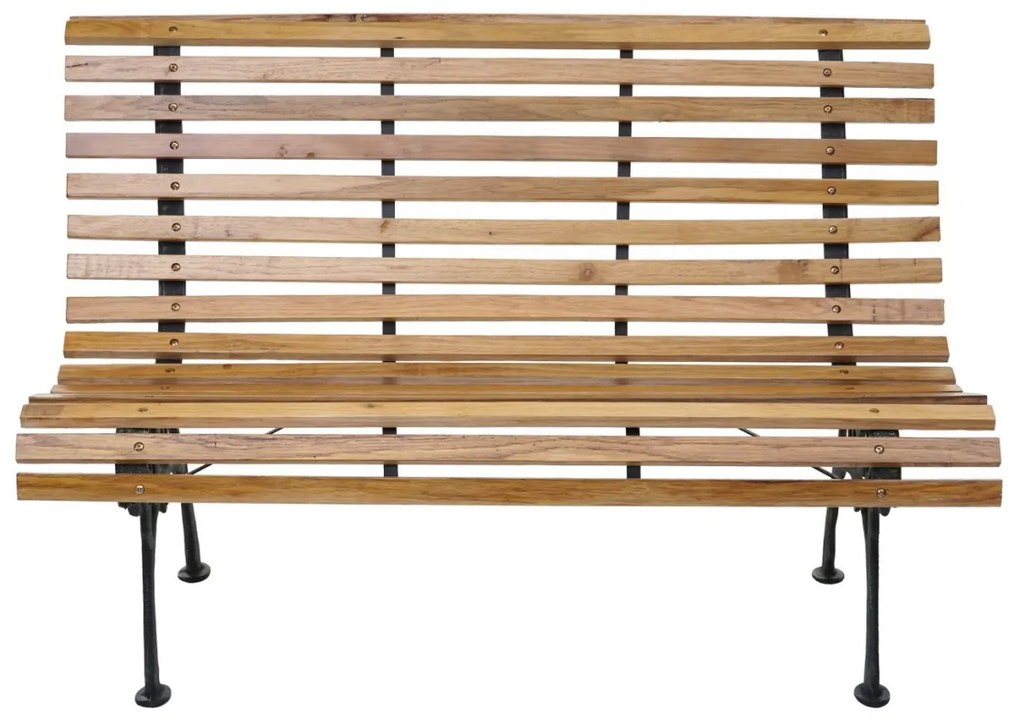 Záhradná lavica F97 2-miestna - liatina / drevo, 122 cm - Svetlo hnedá