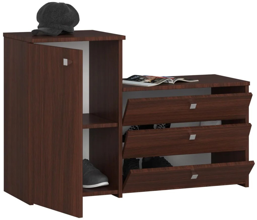Skriňa na topánky s komodou S16 wenge