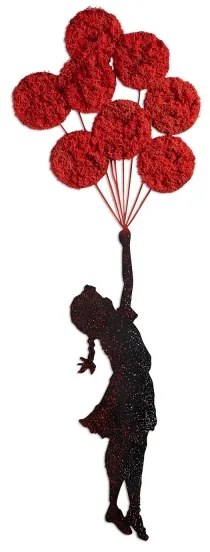 Nástenná dekorácia 100x34 cm dievča kov/mach