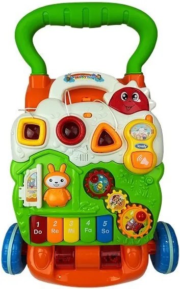 LEAN Toys Vzdelávacie zariadenie Baby Pusher s klavírom