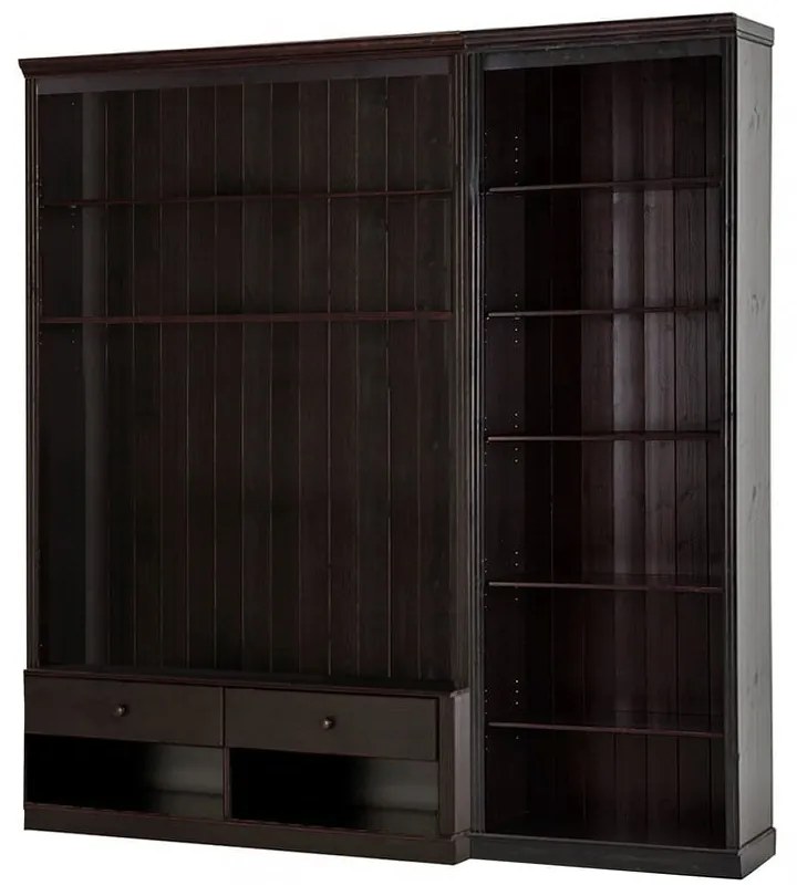 Hnedá TV zostava z borovicového dreva 214x223 cm Anita – Støraa