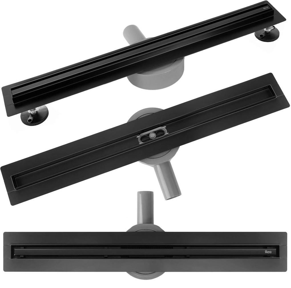 Rea Neox Slim Pro, sprchový odtokový žľab 100cm, čierna matná, REA-G2712