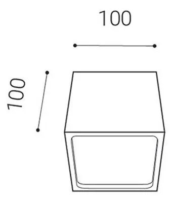 LED 2 Vonkajšie stropné svietidlo CUBE antracitové