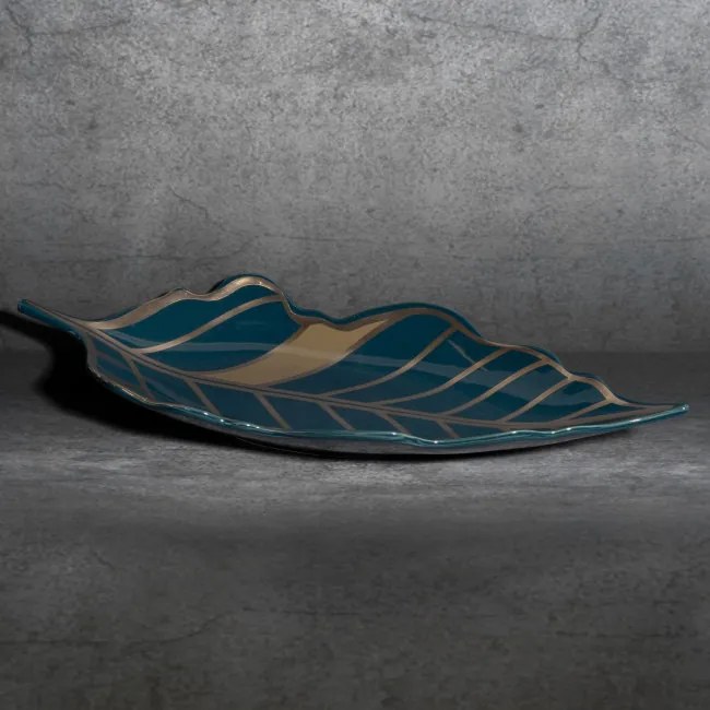 Dekoračný podnos LILI 3 01 tyrkysový / zlatý