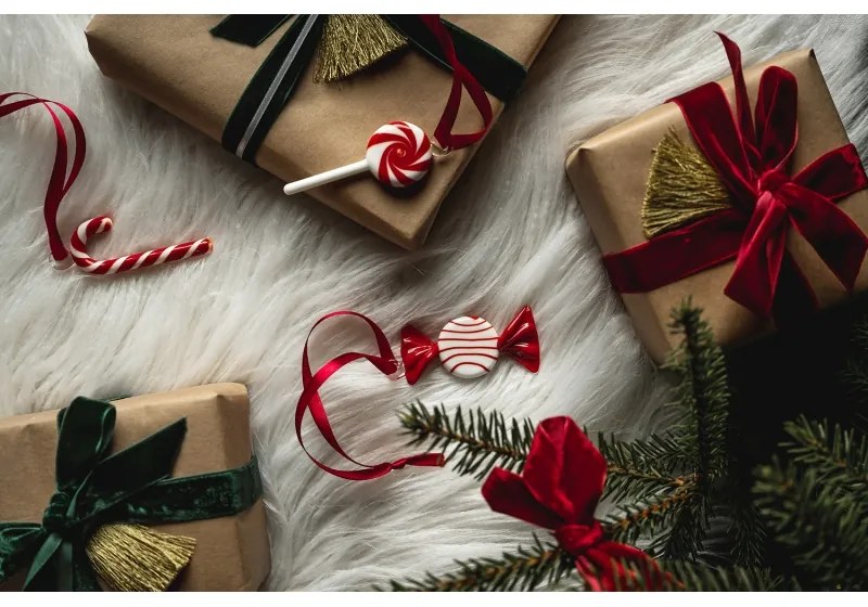 Vianočné ozdoby Sweets 3ks, červené