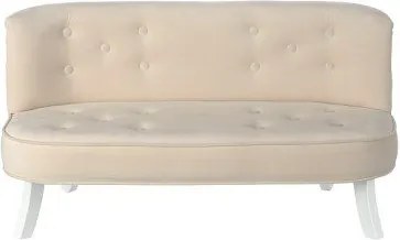 Detská zamatová sedačka béžová 25 cm Drevo