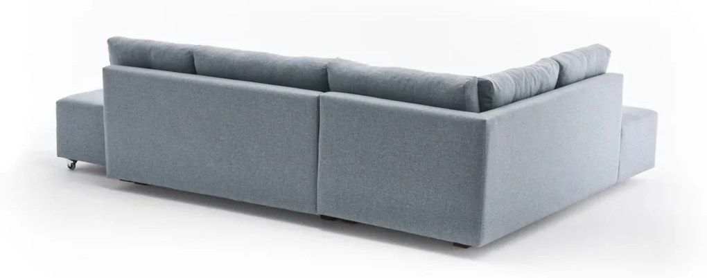 Rohová rozkladacia pohovka Manama svetlomodrá ľavá