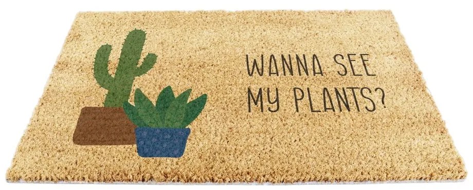 Rohožka z kokosového vlákna 40x60 cm Wanna See My Plants – Artsy Doormats