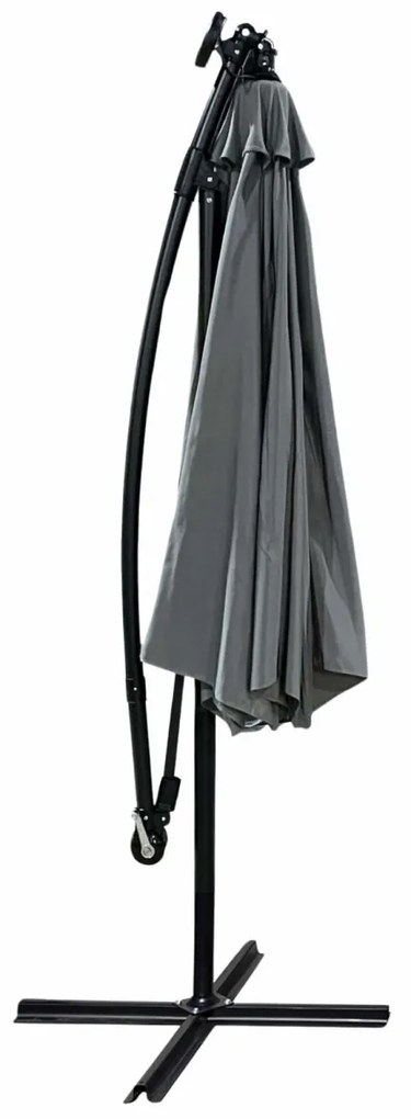 Záhradný slnečník MILIN s LED osvetlením 300 cm svetlosivý