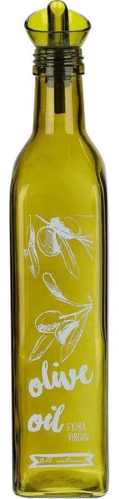 EH Sklenená fľaša na olivový olej s nálevkou, 500 ml