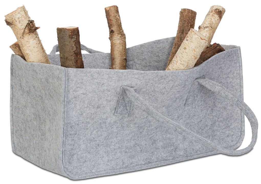 Plstená taška na palivové drevo RD21755, šedá