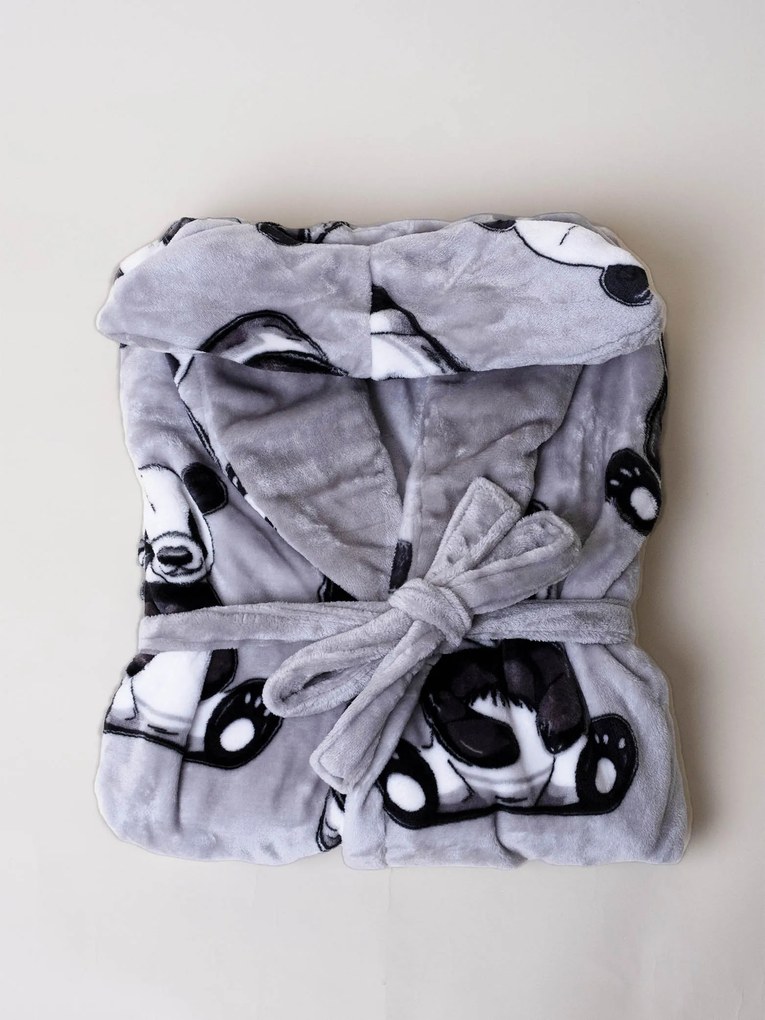 Mikroplyšový župan Ema - Panda veľkosť L