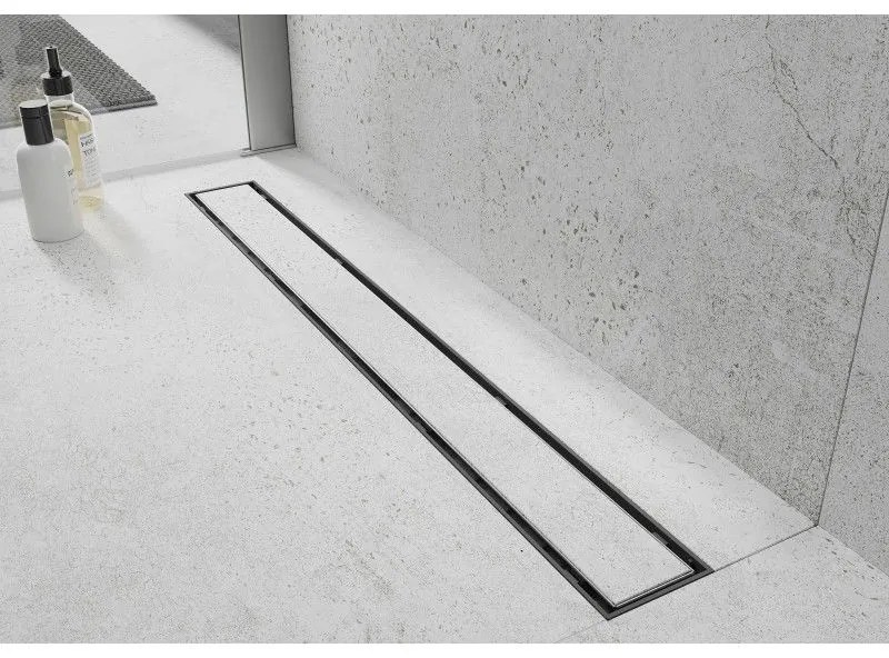 Mexen Flat ABS, sprchový odtokový žľab 2v1 80 cm, brúsená oceľ, 1069080