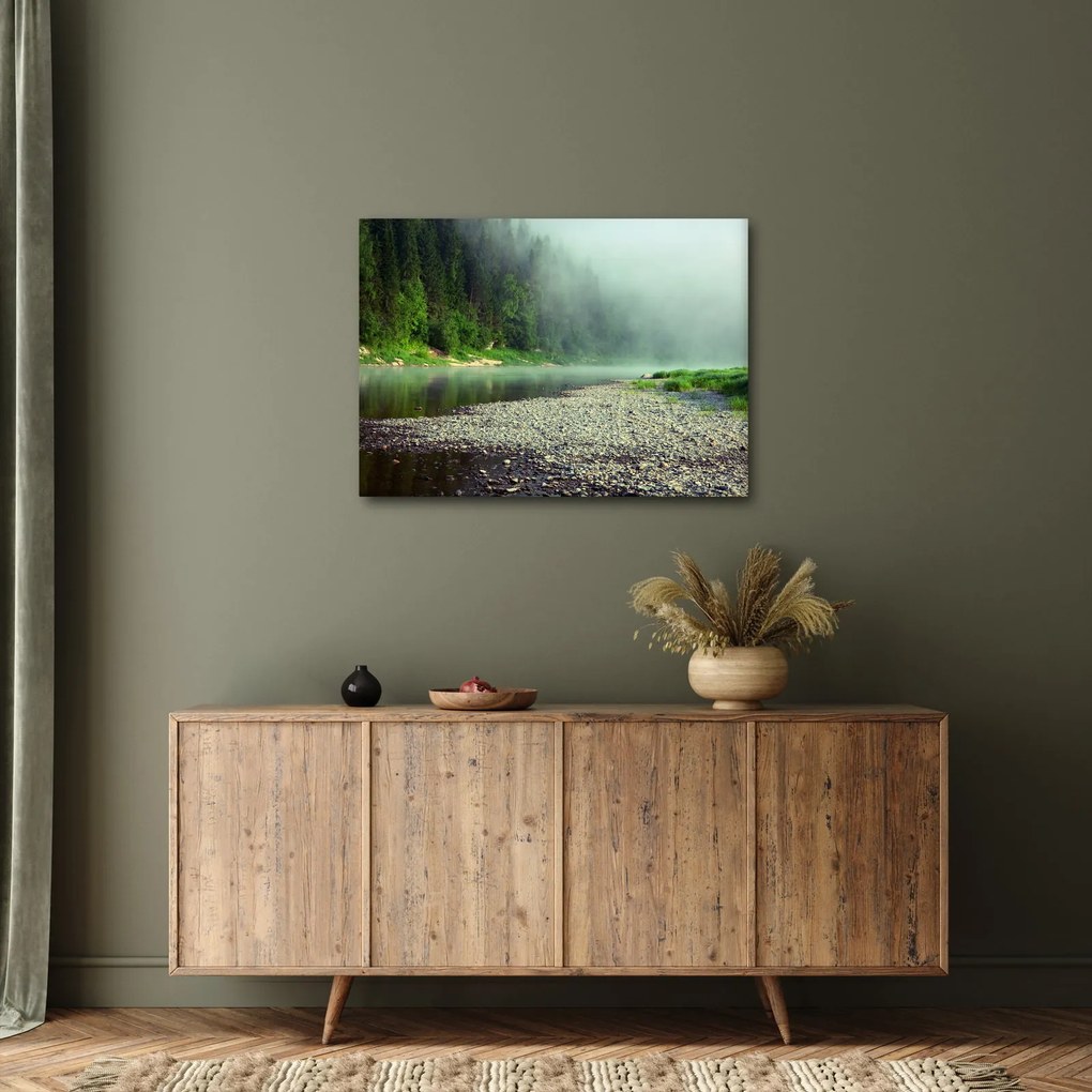 Obraz - Rieka pri lese (70x50 cm)