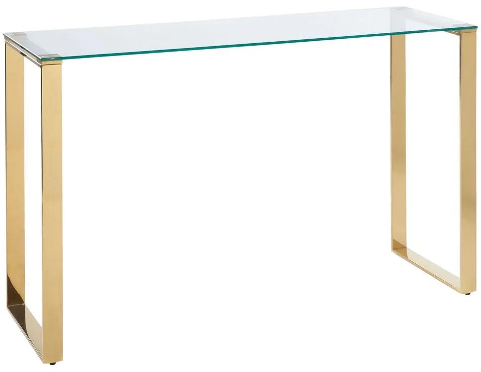 Konzolový stolík so sklenenou doskou zlatý TILON Beliani