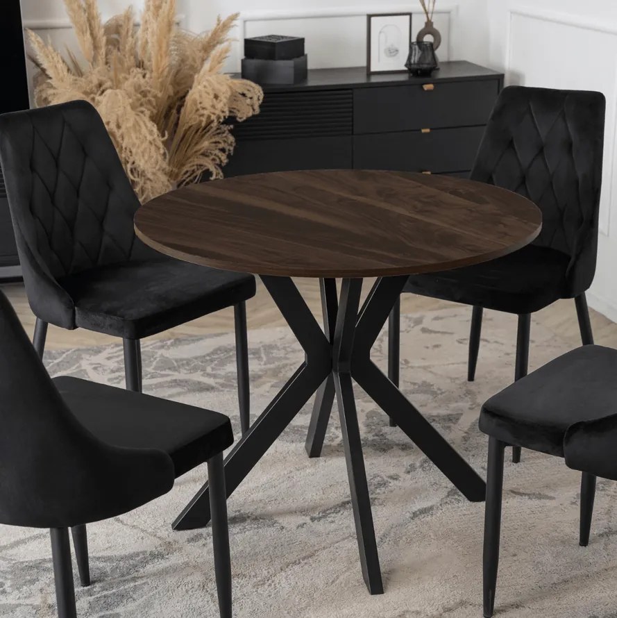 Stôl ERION 90 cm Orech / Čierny