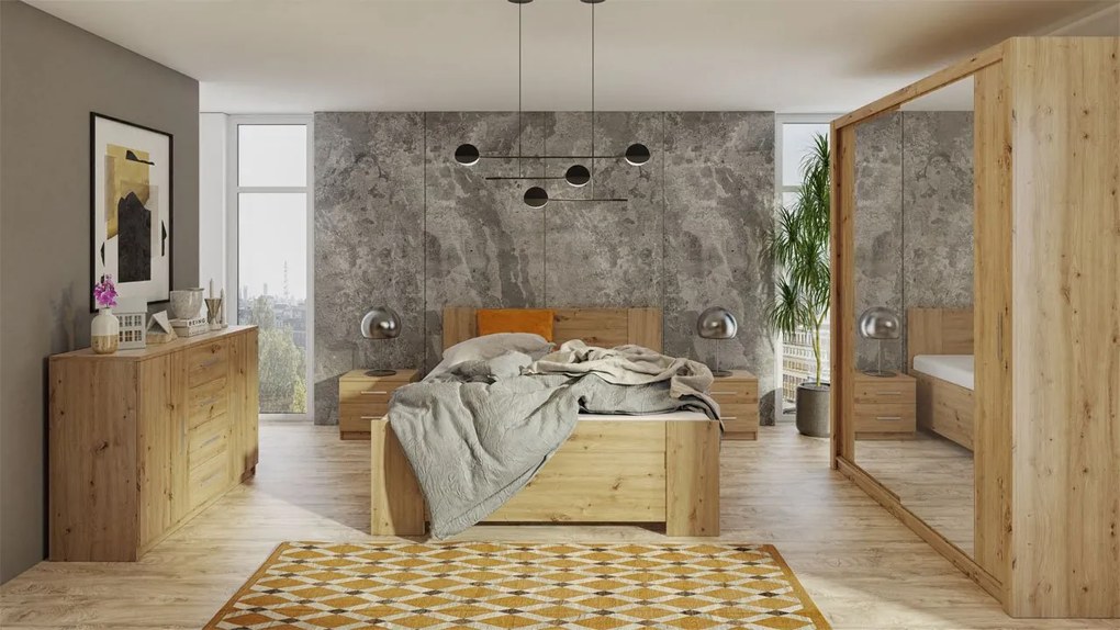 Spálňa Kler X, Farby: biela / biela + ekokoža Soft Pik 017