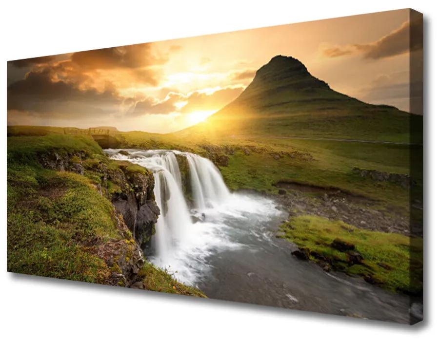 Obraz Canvas Hory vodopád príroda 120x60 cm