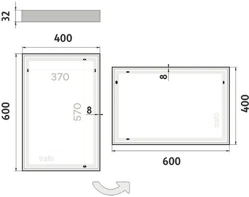 Zrkadlo do kúpeľne s LED osvetlením Nimco 40x60 cm ZP 13000