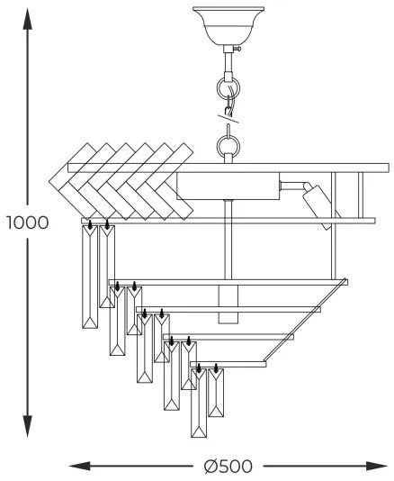 Zuma Line 23910/9 - Luster na reťazi LYON 9xE14/40W/230V zlatá