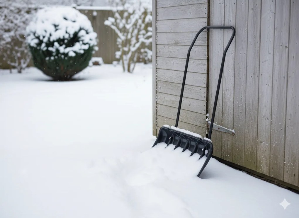 Snehová škrabka na kolesách, čierna, 800 x 400 mm