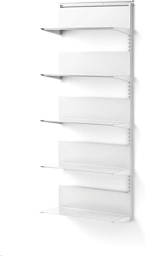 Nástenný regál Shape, prídavná sekcia, 1950x805x300 mm, biely