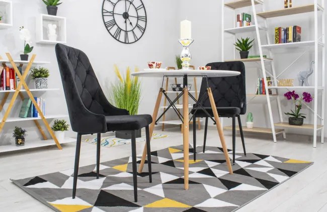 Set troch jedálenských stoličiek CAPRI čierne (čierne nohy) (3ks)