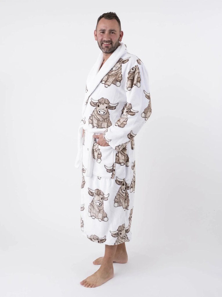 Mikroplyšový župan Ema - Róza veľkosť L