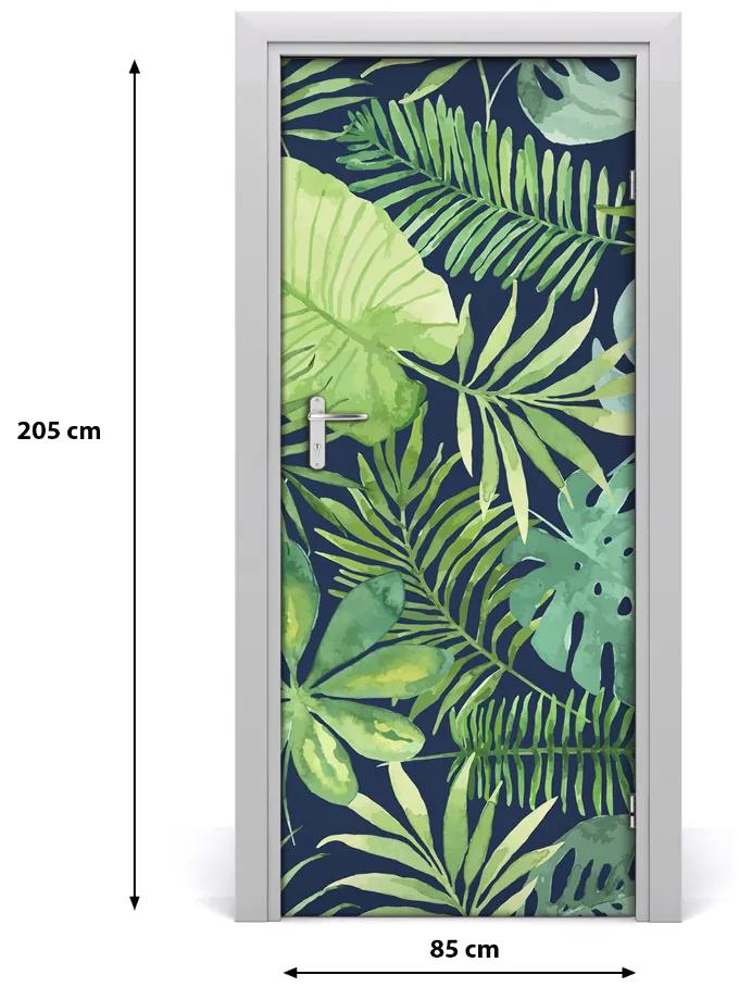Samolepiace fototapety na dvere tropické lístia 85x205 cm