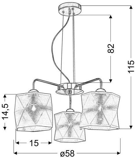 Candellux NOSJA Luster 3X40W E27 Chrome 33-58720