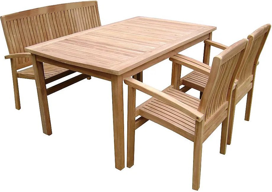 DEOKORK Záhradná teaková zostava HARMONY 1+4+1