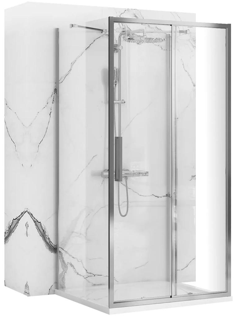 Rea Rapid Slide, 3-stenová sprchová kabína 150 (dvere) x 80(stena) x 80(stena) x 195 cm, 6mm číre sklo, chrómový profil, KPL-09115