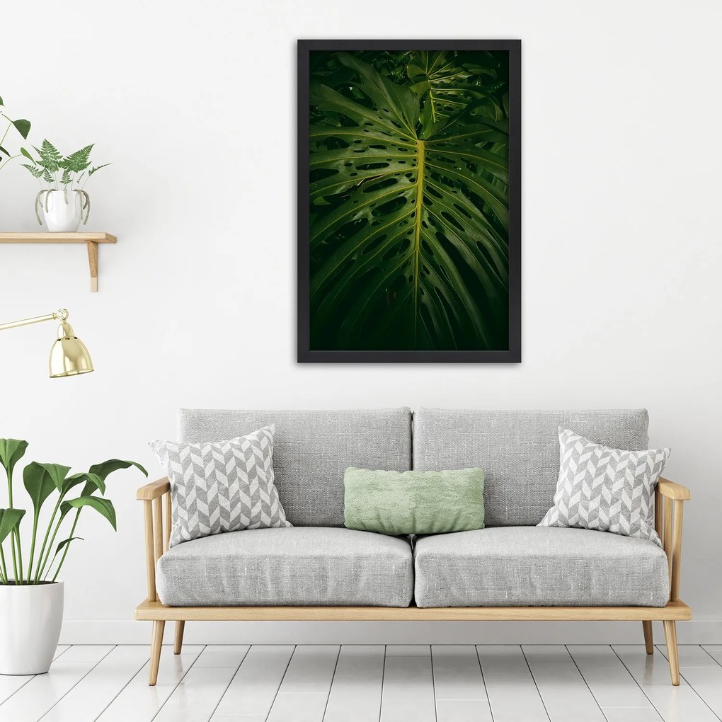 Gario Plagát Monstera - list z prírody Farba rámu: Bez rámu, Rozmery: 70 x 100 cm