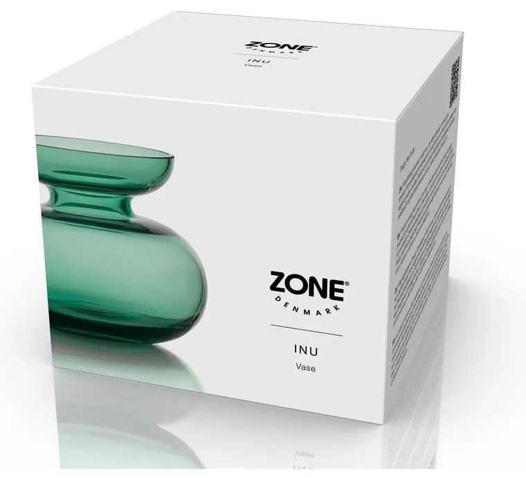 Zelená sklenená ručne vyrobená váza (výška 9 cm) Inu – Zone
