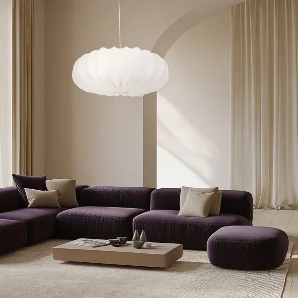 Luster na lanku CAFEE 1xE27/40W/230V pr. 66 cm biela