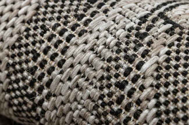 Koberec šnúrkový SIZAL FLOORLUX 20504 LÍSTIE strieborný / čierny DŽUNGĽA