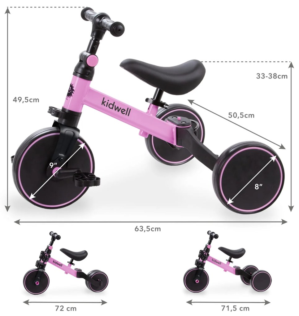 Cykloodrážadlo 3v1 PICO Pink ROSE