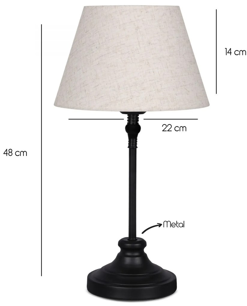 Stolní lampa Milos černá/krémová