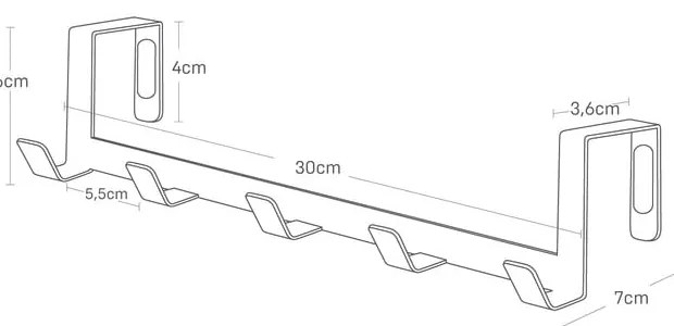 Biely kovový vešiak na dvere 30 cm Tower – YAMAZAKI