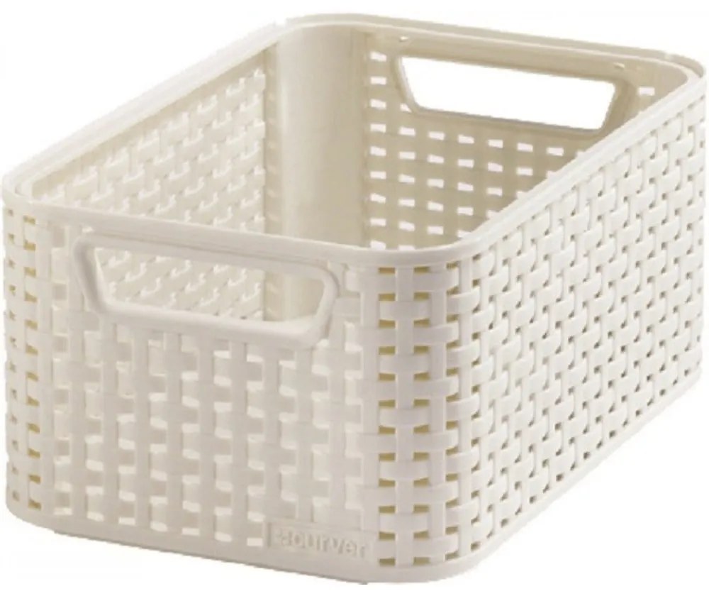 Krémovobiely plastový úložný box 19x28,5x13 cm Style – Curver