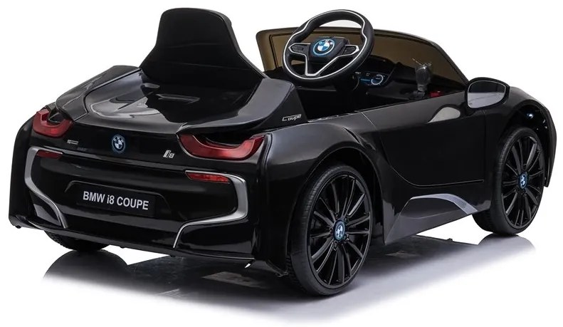 LEAN CARS ELEKTRICKÉ AUTÍČKO BMW i8 - NELAKOVANÉ - ČIERNE - 2x45W MOTOR - 1x12V4,5Ah - BATÉRIA - 2022
