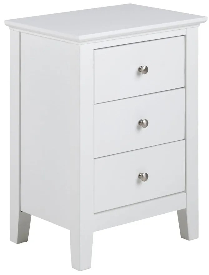 Biely nočný stolík s 3 zásuvkami Actona Linnea
