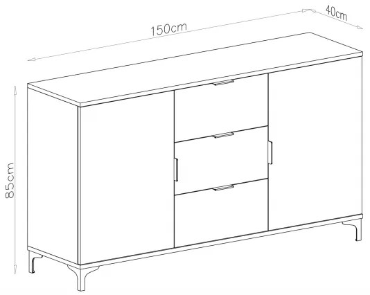 Komoda so zásuvkami a dvierkami LORA béžová