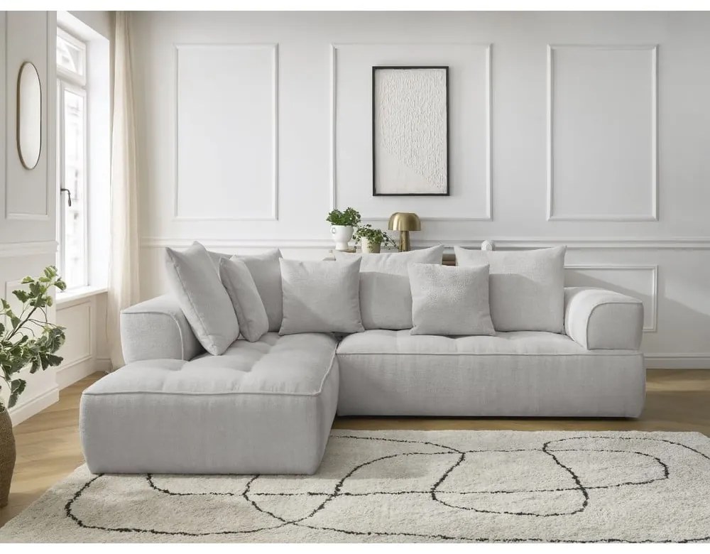 Svetlosivá ženilková rohová pohovka (ľavý roh/do L) Whesley – Bobochic Paris