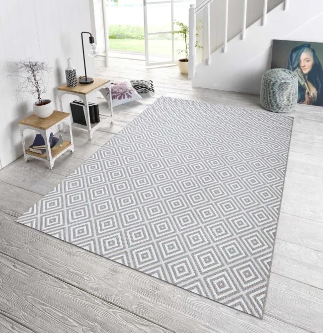 Koberec Hanse Home Meadow Karo sivý