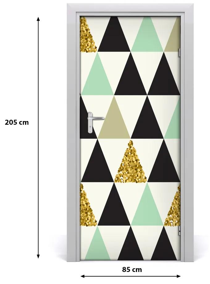 Fototapeta na dvere farebné trojuholníky 85x205 cm